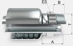 Acople hidráulico de 1" manguera de 1 y 2 malla a 1" macho npt derecho marca intertraco