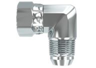 Adaptador de hierro hembra jic de 3/8" x macho jic de 3/8" en 90° marca tompkins