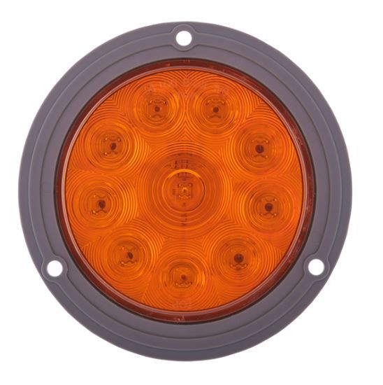 Lámpara direccional redonda 10 led de 4" ambar con aro y conector, marca ktc