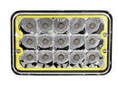 Lámpara óptica rectangular de 5" 15 led blanco y drl ambar 2700lm luz alta y baja con soporte y cables, marca ktc