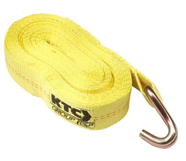 Linga o cinta de amarre de 4 pulg x 30ft de largo, de 15000 lbs gancho doble jota, marca ktcPRECIOS INCLUYEN I.S.V.