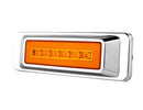 Lámpara demarcadora rectangular led ambar con aro cromado y cables 12 voltios, marca ktc