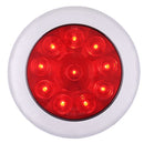 Lámpara stop redonda 10 led roja de 4" con aro cromado y cables, marca ktc