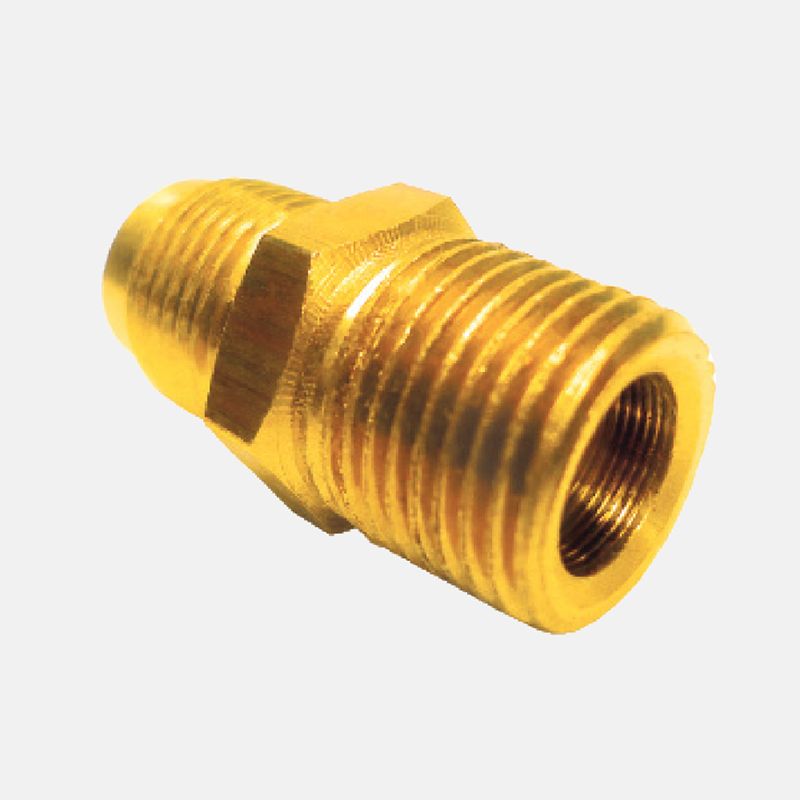 Adaptador de bronce de 1/2" macho sae x 1/2" macho npt marca covalca