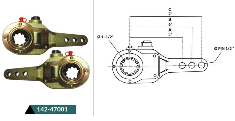 Ratch de frenos 1 ½” fresado grueso 10 dientes ajuste manual marca ktc