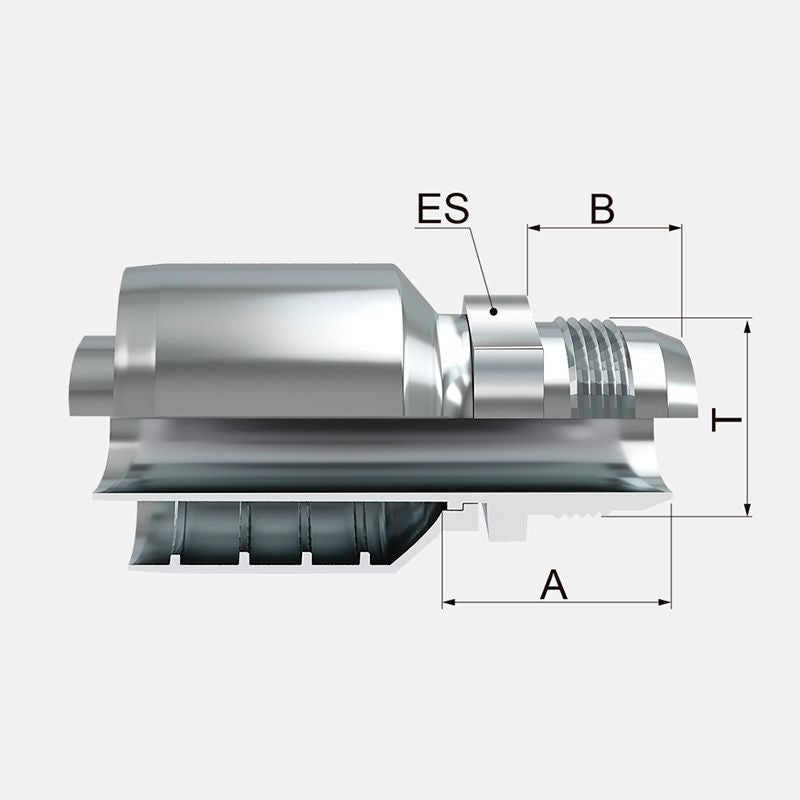 Acople hidráulico de 1/4" manguera de 1 y 2 malla a 1/4" macho  jic marca covalca.