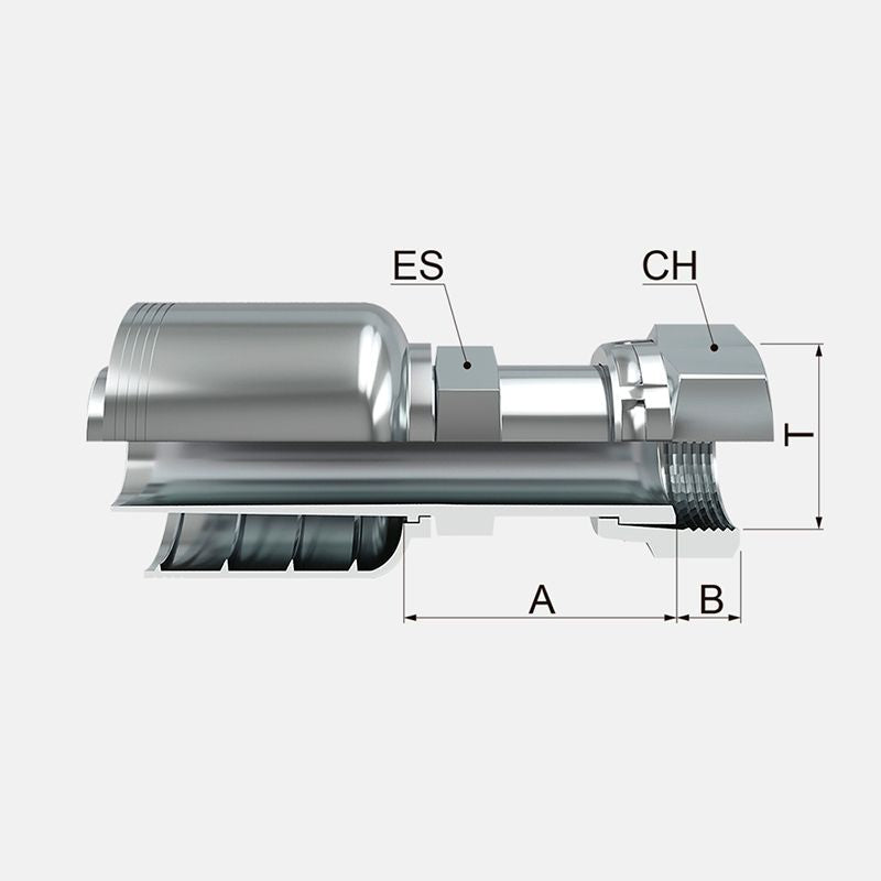 Acople hidráulico de 5/8" manguera de 4 y 6 malla a 5/8" oft hembra derecho marca covalca