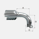 Acople hidráulico de 3/4" manguera de 4 y 6 malla a 1" pa plato de 61° en 90° marca covalca 
PRECIOS NO INCLUYEN I.S.V.