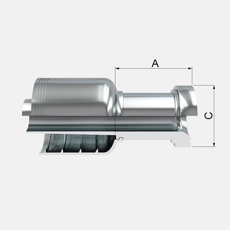 Acople hidráulico de 1 1/4" manguera de 4 y 6 malla a 1 1/4" phc plato cat derecho marca covalca