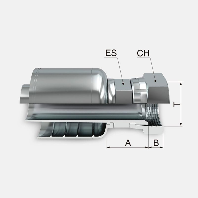 Acople hidráulico de 3/4" manguera de 1 y 2 malla a 1" hembra jic derecho marca covalca