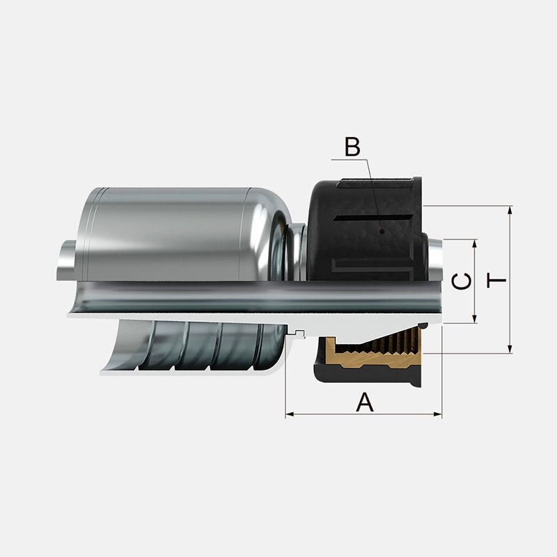 Acople hidráulico de 3/8"  manguera de 1 y 2 malla hembra para hidro lavadoras derecho marca covalca