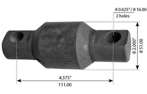 Buje de barra tensora de 2" para freightliner marca hendrickson