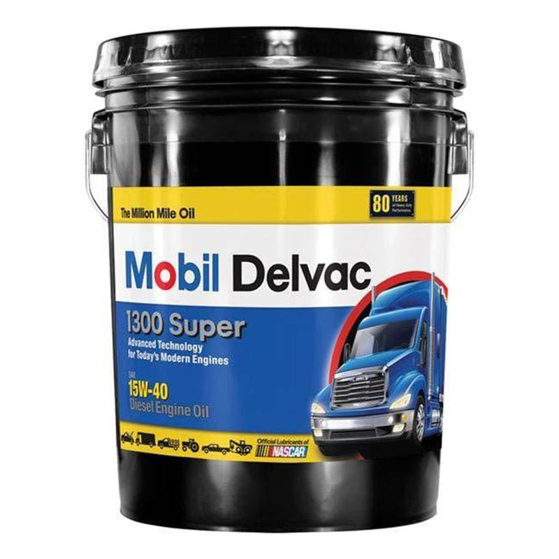 Cubeta de lubricante mobil semisintetico para motor diesel sae 15w40, api ck4, jaso dh-2, acea e7 y acea e9 - delvac 1300 super 15w-40 / 15w40