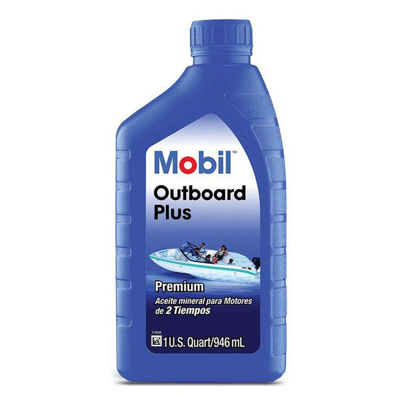 Cuarto de lubricante mobil  para motores fuera de borda 2t - outboard plus