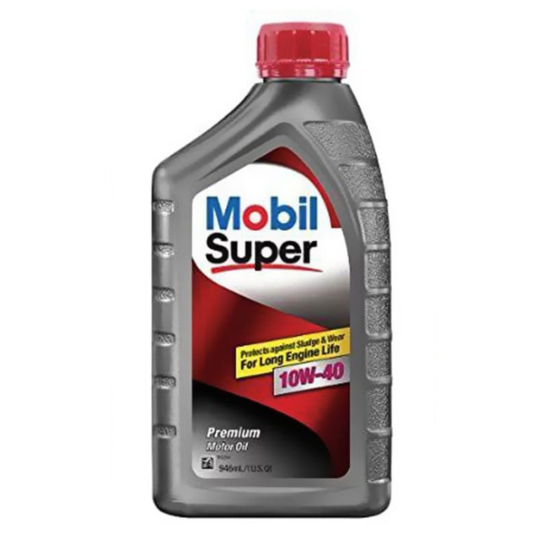 Mobil super 10w-40, lubricante tecnologia premium (semi-sintetica) para motores gasolina modernos y antiguos, para condiciones de trabajo severas y moderadas.