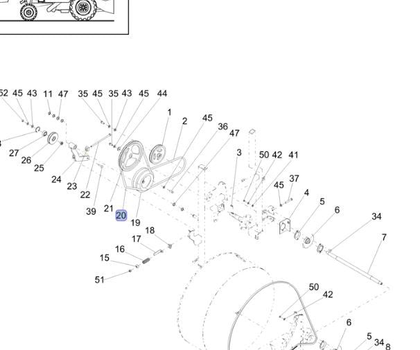 Banda motor rotativo new holland tc5070