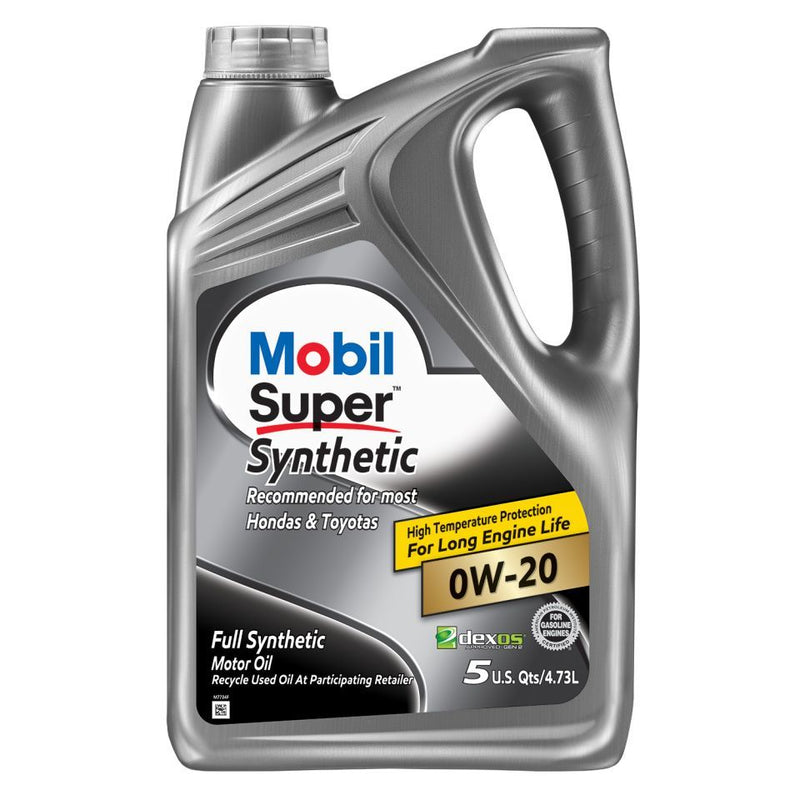 Mobil super synthetic 0w-20, aceite sintetico para motores gasolina, garantiza proteccion contra el desgaste, la corrosion, excelente propiedades limpieza prologando la vida util de tu motor.