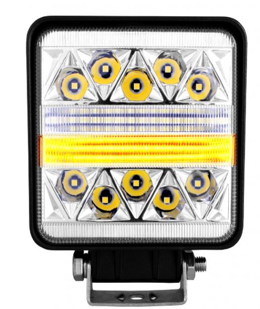 Lámpara cuadrada de trabajo 34 led blanco drl ámbar 3500lm, marca ktc